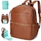 MOMINSIDE Diaper Bag Backpack with 6 Insulated Pockets Leather Diaper Bag Large Baby Bag for Mom Baby Registry 18 Pockets Changing Pad Stroller Straps Brown