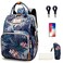 QWREOIA Floral Diaper Bag Backpack with USB Charging Port Stroller Straps and Insulated PocketTravel Nappy BackpackFor WomenMum Flower Pattern