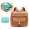 MOMINSIDE Diaper Bag Backpack 12 Pockets Leather Mini Diaper Bag Baby Bag Backpack Baby Registry Search 4 Insulated Pockets Changing Pad Stroller StrapsBrown