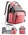 ISMGN Diaper Bag Backpack with Changing Station Large Diaper Bag Baby Bag Multifunctional Diaper Bag Pinkgray