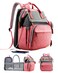 ISMGN Diaper Bag Backpack with Changing Station Large Diaper Bag Baby Bag Multifunctional Diaper Bag Pinkgray