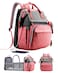 ISMGN Diaper Bag Backpack with Changing Station Large Diaper Bag Baby Bag Multifunctional Diaper Bag Pinkgray