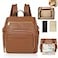 Omanmoli Diaper Bag Backpack Leather Large Baby Diaper Bag Essentials With 18 Organizing Pockets6 Insulated PocketsUSB Charging PortStroller StrapsChanging Pad Brown