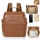 Omanmoli Diaper Bag Backpack Leather Large Baby Diaper Bag Essentials With 18 Organizing Pockets6 Insulated PocketsUSB Charging PortStroller StrapsChanging Pad Brown