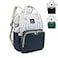 Fwkekye Blue Baby Diaper Bag Backpack Large Travel Bag for Boys Girls Newborn Essentials