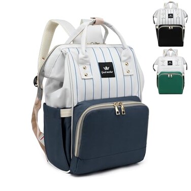 Fwkekye Blue Baby Diaper Bag Backpack Large Travel Bag for Boys Girls Newborn Essentials
