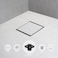 SaniteModar Square Shower Drain 6 inch with Shower Drain Base Tiled Stealth and 304 Stainless Steel Brushed Chrome 2 in 1 PanelsIncludes Hair Strainer and Threaded Adapter