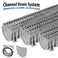 Source 1 Drainage Trench Driveway Channel Drain with Galvanized Steel Grate 3 Pack