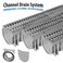 Source 1 Drainage Trench Driveway Channel Drain with Galvanized Steel Grate 3 Pack