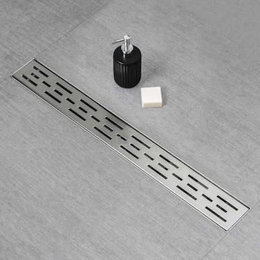 SaniteModar Linear Shower Drain Shower Drain 60 inch High Flow Rate Removable Grate Brushed 304 Stainless Steel Linear Drain with Hair Strainer and Adjustable Leveling Feet