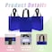 cabzymx 18 Pcs Glossy Blue Small Gift Bags 8 x 39 x 98 In Reusable Goodie Bag Bulk with Sturdy Base Nonwoven Holiday Gift Bags for Birthday Wedding Party Easter