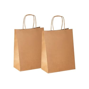 YEEHAW Brown Paper Bags with Handles Bulk 58x32x825 50Pcs Gift Bags Small Size Brown Kraft Bag with Handles Bulk Bags for Retail Party Shopping Merchandise