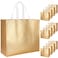 Rikkmte 12pc Reusable Gift Bags Gold Glossy Tote with Handle Nonwoven Foldable Bridesmaids Bags for Wedding Birthday Party