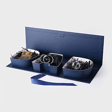 Geoto 173x6x2in Bulk 6 Pack Fillable DAD Shaped Letter Box Empty Gift Wrapping Box for Fathers Day Packing Navy Blue