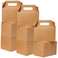 Shallive 50 Pcs Large Treat Boxes 9x6x6 Inch Brown Gable Gift Boxes with Handle Kraft Lunch Boxes Recycled Paper Gift Bags Take Out Cookie Boxes Welcome Boxes Candy Bags For Wedding Supplies