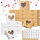Sinmoe 50 Pcs Valentine Party Favors Gift Boxes Heart Shaped Candy Boxes with Window Bulk Valentines Day Bakery Treats Containers Kraft White and Brown Packaging Cases with Stickers for Wedding
