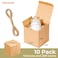 UnicoPak 10 Pack 4x4x4 Small Brown Gift Boxes with Lids Twine Premium USA Kraft Cardboard PopUp Easy Assembly Gift Boxes for Presents Candles Mugs Ornaments Favors