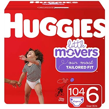 HUGGIES Little Movers Diapers Size 6 104Count Packaging May Vary