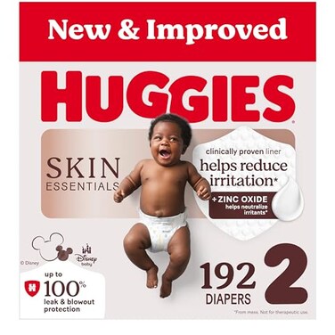 HUGGIES Huggies Size 2 Diapers Skin Essentials Baby Diapers Size 2 1218 lbs 192 Count 3 Packs of 64 Packaging May Vary