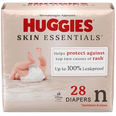 HUGGIES Huggies Size Newborn Diapers Skin Essentials Baby Diapers Size Newborn 69 lbs 28 Count Packaging May Vary