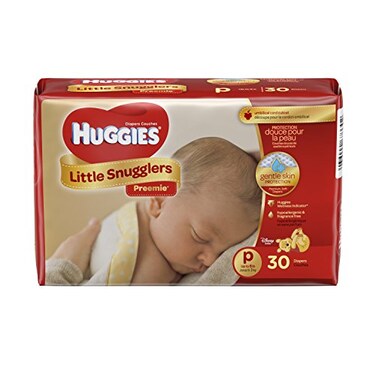 Kimberly-Clark Huggies Gentle Care Preemies Diapers Size P 30Count Package may vary