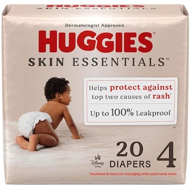 HUGGIES Huggies Size 4 Diapers Skin Essentials Baby Diapers Size 4 2237 lbs 20 Count Packaging May Vary