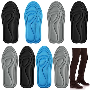 Janmercy 8 Pairs 3D Shoe Insoles Inserts Women Men Sponge Insoles Replacement Innersoles Cushioning Work Boot Replacement Shoe InsertsMulti Colors Shoe Size 611