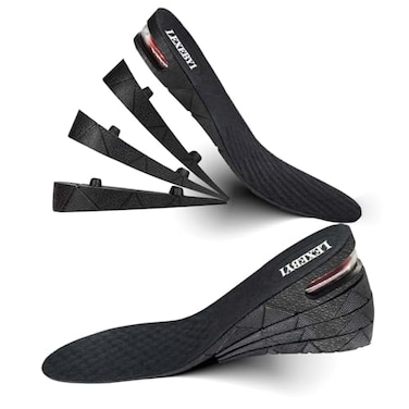 LEXEBY1 Height Increase Insole 4Layer Heel Shoe Lift with Air Cushion Elevator Kits Inserts ONE Pair for Men Women Taller Insoles 12 to 35 Variable Height