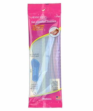ASSURED Assured Womens Gel Comfort Insoles Clear Blue 1 Pack