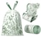 YYaaloa 4 Gallon Small Trash Bags NoTearing Drawstring 11 Mil Thick 64 Count Small Garbage Bags Wormwood scent for Bathroom Kitchen Toilet Home Office and Bedroom Green 64 Count