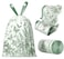 YYaaloa 4 Gallon Small Trash Bags NoTearing Drawstring 11 Mil Thick 64 Count Small Garbage Bags Wormwood scent for Bathroom Kitchen Toilet Home Office and Bedroom Green 64 Count