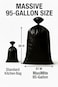 MaxiMite 9596 Gallon ExtraLarge Black Garbage Can Liners HeavyDuty Trash Bags 50 Bags 15 Mil Thick Ideal for Commercial Home Use