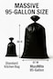 MaxiMite 9596 Gallon ExtraLarge Black Garbage Can Liners HeavyDuty Trash Bags 50 Bags 15 Mil Thick Ideal for Commercial Home Use