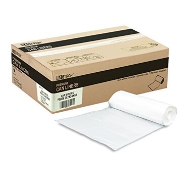 Bagtron 710 Gallon Trash Bags 8 Micron High Density Garbage Can Liners Bulk 24 x 24 Natural Clear 1000 Count