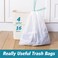 Bay Ridge Laguna 4 Gallon Drawstring Trash Bags 05 Mil Strong Small Garbage Bags for Office Bathroom Kitchen Individual Unscented White 19 x 19 60 Count