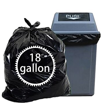 Nicesh 18 Gallon 100 Counts Trash Bags Kitchen Garbage Bag Black