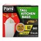PAMI Tall 13Gallon Kitchen Drawstring Trash Bags 60 Pack White ExtraStrong Plastic Garbage Bags Thick Trash Can Liners For Kitchen Bathroom Outdoor Bins 2ft x2ft Unscented Trash Bags