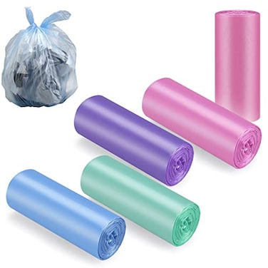YCYBAB2J Small Trash bags 4 GallonBathroom Trash Bags Small Garbage Bags for Bathroom Office Small Trash Can Bags 4 RollsColored