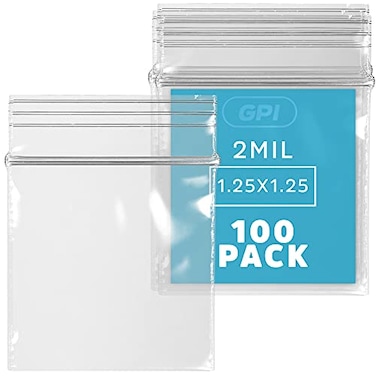 GPI 125 x 125 Inches 2 Mil Clear Reclosable Zip Bags Case of 100 Brand