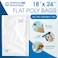 Spartan Industrial 18 X 24 OpenEnd Flat Clear Poly Bags 100 Count 11 Mil Clear Plastic Bags for Packaging Shipping Storage No Adhesive Strip