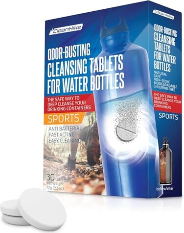 CleanHike Tumbler Water Bottle Cleaning Tablets All Natural Ingredient Great for All Stainless Plastics Ceramic and Glass Drinking Containers Individually Packed 36 Count
