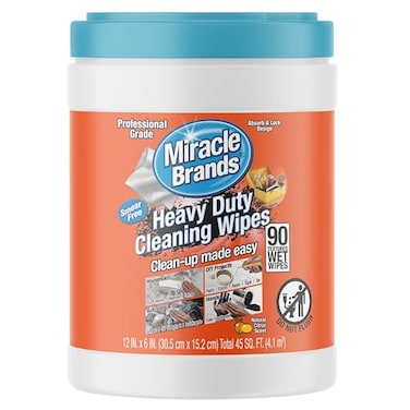 MiracleWipes for Heavy Duty Cleaning 90 Count All Purpose Cleaner Kitchens Bathrooms Countertops Hands Indoors Outdoors Removes Grease Grime Crayon Dirt More