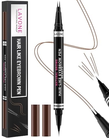 LAVONE Eyebrow Pencil 2in1 Waterproof Eyebrow Pen with 2 Tip Microblading Eyebrow Pencil and UltraPrecise Brow Pencil with Eyebrow Brush Eyebrow Pencils for Women Natural HairLike Brows Soft Brown