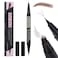 SUSIKEKI Dual Ended Microblading Eyebrow Pen 2 in 1 Liquid Eyebrow Pencil with BrowFection Angled Brush Precise Detail BrushTip Shapes Fills Natural Looking Brows Lasts AllDay Brown