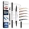 Yulinlon DualTip Liquid Brow Pen12 ProngsBrowsLinerBeard Hairline3Dark Brown
