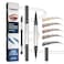 Yulinlon DualTip Liquid Brow Pen12 ProngsBrowsLinerBeard Hairline3Dark Brown