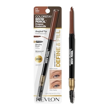 REVLON Revlon ColorStay Eyebrow Pencil with Spoolie Brush Waterproof HairLike Strokes for Natural Looking Brows 215 Auburn 0021 oz