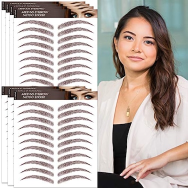 Aresvns Eyebrow Tattoo 77 PairsNewly Improved 4D HairLike Authentic Tattoo EyebrowPopular Reddish Brown Eyebrow Transfers Sticker for Women GirlsSuitable SizesWaterproof and LongLasting 35 Day