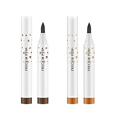LOKFAR 2 Pcs Freckle Pens Natural Lifelike Freckles Makeup Tool Dark Brown Light Brown
