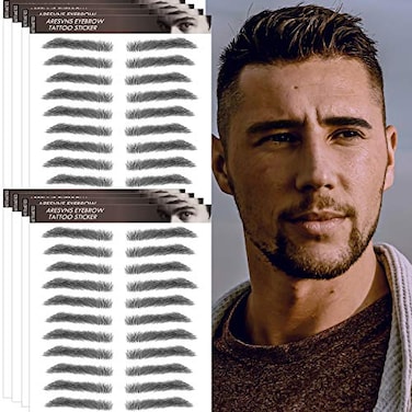 Aresvns Eyebrow Tattoo for MenRealistic Fake Tattoo Eyebrows 88 Pairs BlackPopular 4D Imitation Eyebrows Transfer StickersSuitable Sizes Christmas Gift